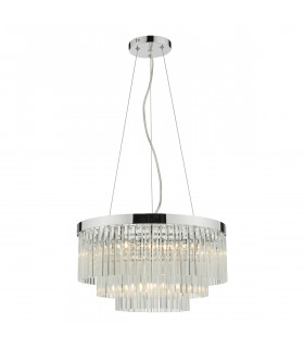 Pendant Light Polished Chrome Clear Glass, 5x G9