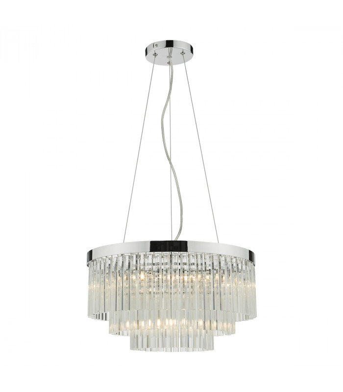 Pendant Light Polished Chrome Clear Glass, 5x G9