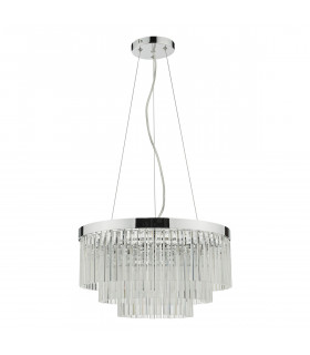 Pendant Light Polished Chrome Clear Glass, 5x G9
