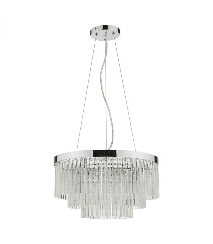Pendant Light Polished Chrome Clear Glass, 5x G9