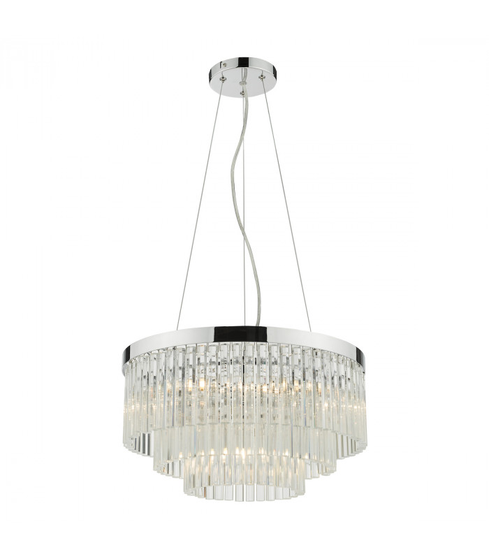 Pendant Light Polished Chrome Clear Glass, 5x G9