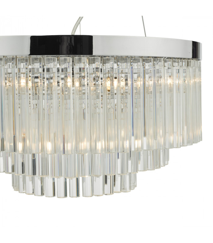Pendant Light Polished Chrome Clear Glass, 5x G9