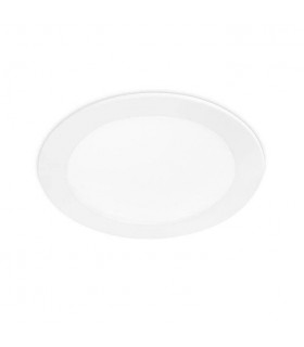 Integrated LED Round Recessed Downlight Panel Matt White - Warm White - 1