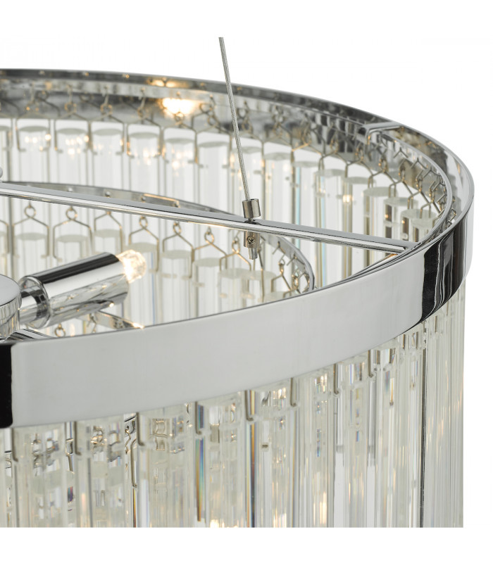 Pendant Light Polished Chrome Clear Glass, 5x G9