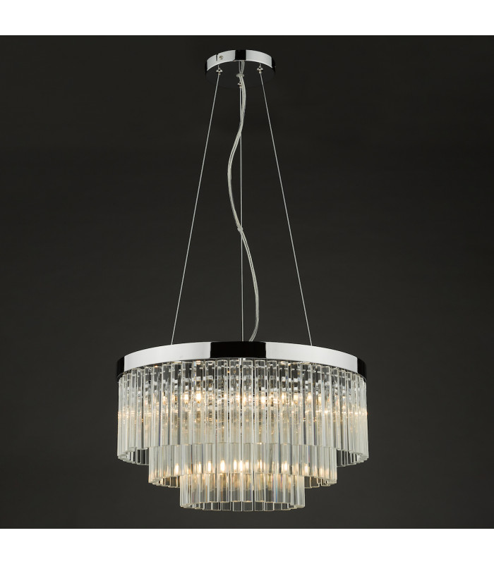 Pendant Light Polished Chrome Clear Glass, 5x G9