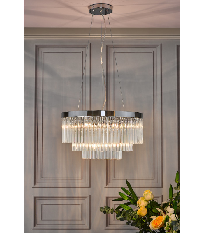 Pendant Light Polished Chrome Clear Glass, 5x G9