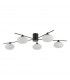Semi Flush Ceiling Light Light Ceiling Light Matt Black Opal Glass, 5x G9