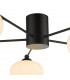 Semi Flush Ceiling Light Light Ceiling Light Matt Black Opal Glass, 5x G9