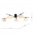 Semi Flush Ceiling Light Light Ceiling Light Matt Black Opal Glass, 5x G9