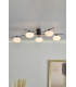 Semi Flush Ceiling Light Light Ceiling Light Matt Black Opal Glass, 5x G9