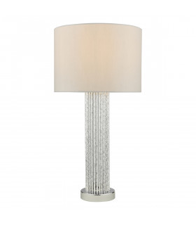 Table Lamp Silver Rod Base With Round Drum Shade
