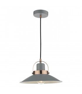 Dome Single Pendant Light Graphite Copper, 1x E27