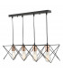 Straight Bar Pendant Light Black And Copper, 4x E27