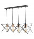 Straight Bar Pendant Light Black And Copper, 4x E27