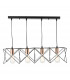 Straight Bar Pendant Light Black And Copper, 4x E27