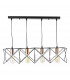 Straight Bar Pendant Light Black And Copper, 4x E27
