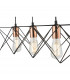 Straight Bar Pendant Light Black And Copper, 4x E27