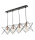 Straight Bar Pendant Light Black And Copper, 4x E27