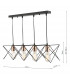 Straight Bar Pendant Light Black And Copper, 4x E27