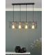Straight Bar Pendant Light Black And Copper, 4x E27