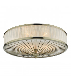 Cylindrical Flush Ceiling Light Antique Brass, 3x E27