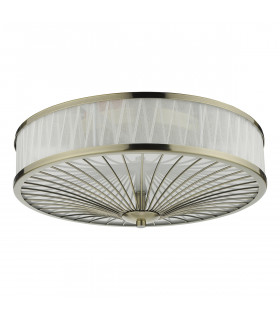 Cylindrical Flush Ceiling Light Antique Brass, 3x E27