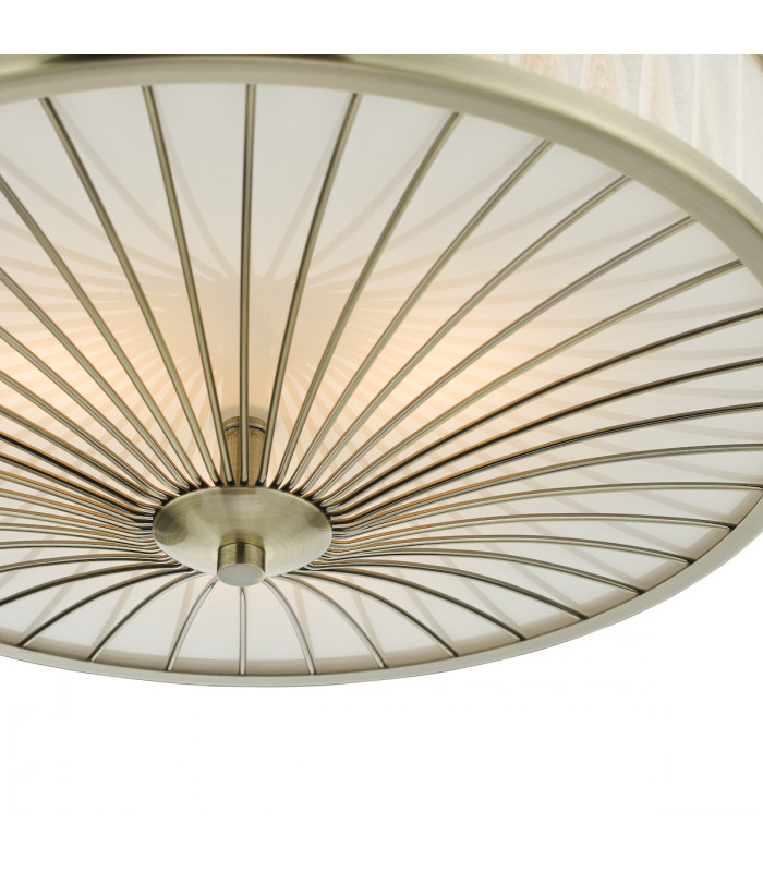 Cylindrical Flush Ceiling Light Antique Brass, 3x E27