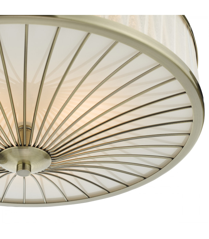 Cylindrical Flush Ceiling Light Antique Brass, 3x E27