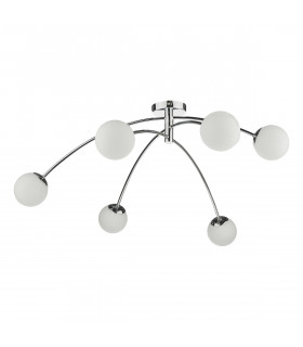 Semi Flush Ceiling Light Light Ceiling Light Polished Chrome Opal Glass, 6x G9