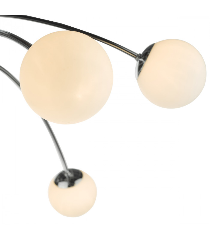 Semi Flush Ceiling Light Light Ceiling Light Polished Chrome Opal Glass, 6x G9