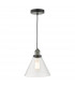 Dome Single Pendant Light Antique Nickel Clear Glass, 1x E27