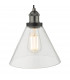 Dome Single Pendant Light Antique Nickel Clear Glass, 1x E27