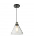 Dome Single Pendant Light Antique Nickel Clear Glass, 1x E27