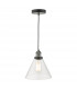 Dome Single Pendant Light Antique Nickel Clear Glass, 1x E27