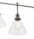 Straight Bar Pendant Light Antique Nickel Clear Glass, 3x E27