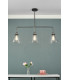 Straight Bar Pendant Light Antique Nickel Clear Glass, 3x E27
