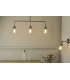 Straight Bar Pendant Light Antique Nickel Clear Glass, 3x E27