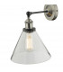 Single Wall Light Antique Nickel Clear Glass