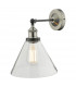 Single Wall Light Antique Nickel Clear Glass