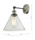 Single Wall Light Antique Nickel Clear Glass