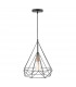 Wire Frame Single Pendant Light Black and Copper, 1x E27