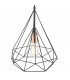Wire Frame Single Pendant Light Black and Copper, 1x E27