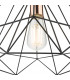 Wire Frame Single Pendant Light Black and Copper, 1x E27