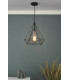 Wire Frame Single Pendant Light Black and Copper, 1x E27