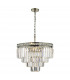 Pendant Light Antique Brass Crystal, 4x E14