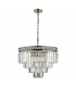 Pendant Light Antique Brass Crystal, 4x E14