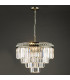 Pendant Light Antique Brass Crystal, 4x E14