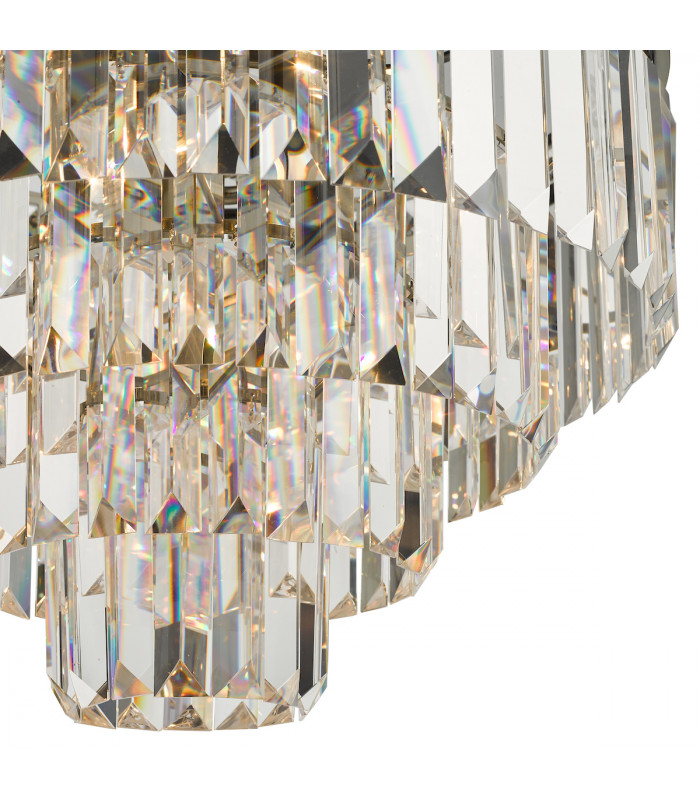 Pendant Light Antique Brass Crystal, 4x E14