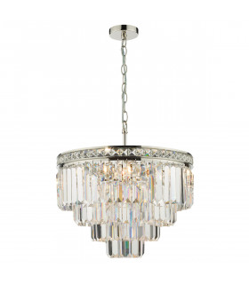 Pendant Light Polished Nickel Crystal, 4x E14