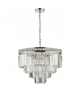 Pendant Light Polished Nickel Crystal, 4x E14